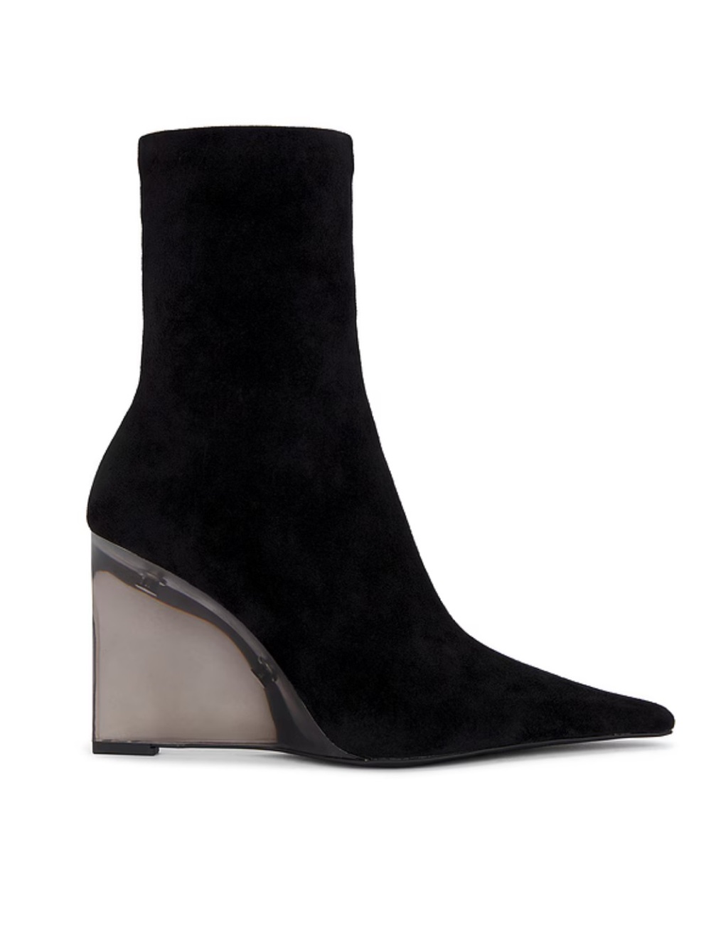 Jeffrey Campbell Beth-ann Boots Black Suede lucite Wedges ankle Revolve Sz 8